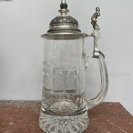 Vintage Crystal and Pewter Beer Mug/stein