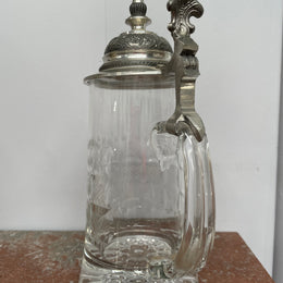 Vintage Crystal and Pewter Beer Mug/stein