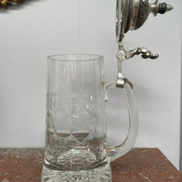 Vintage Crystal and Pewter Beer Mug/stein