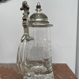 Vintage Crystal and Pewter Beer Mug/stein