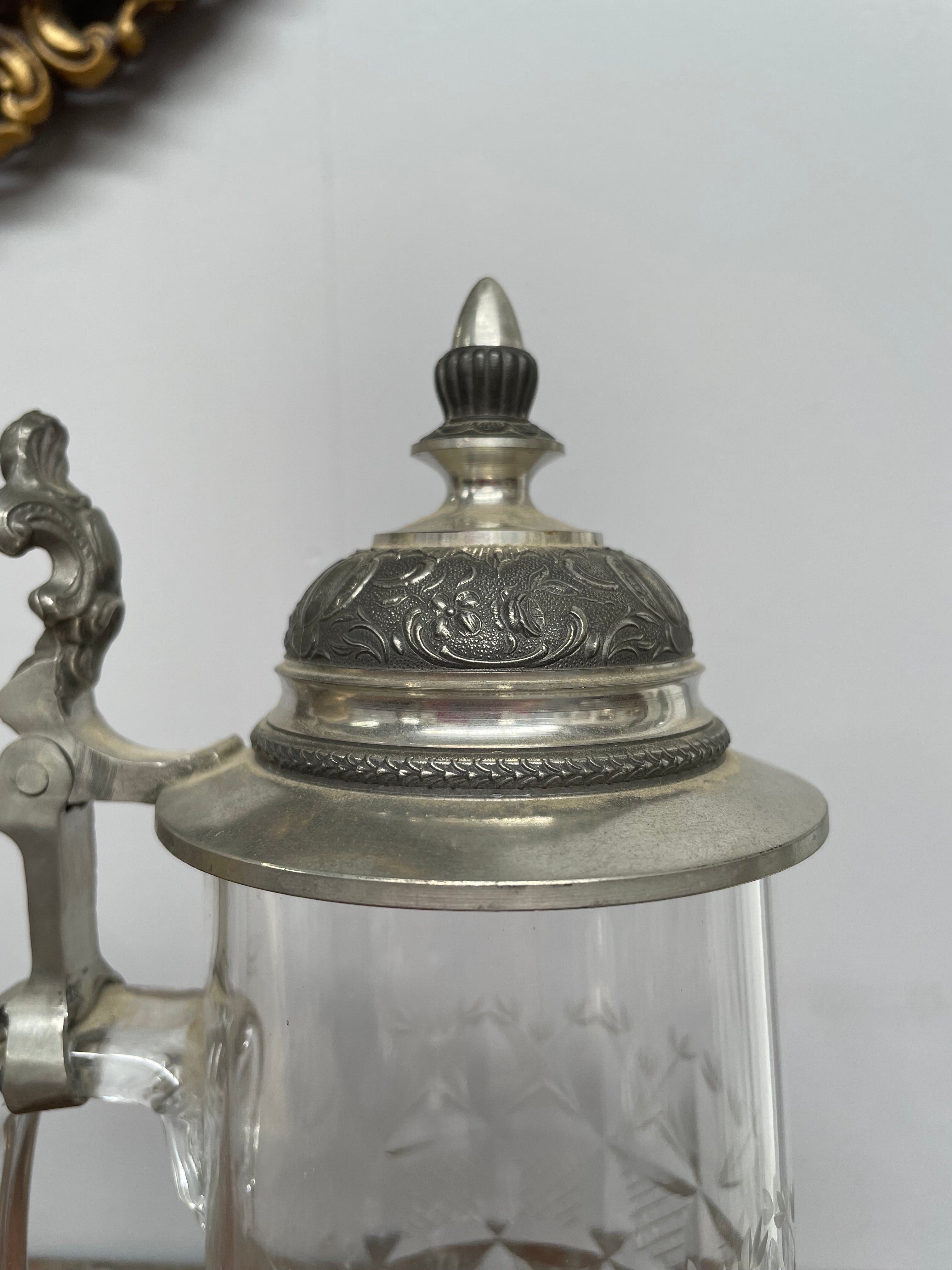 Vintage Crystal and Pewter Beer Mug/stein | Antique & Vintage | Moonee Ponds Antiques | Australia Wide Delivery