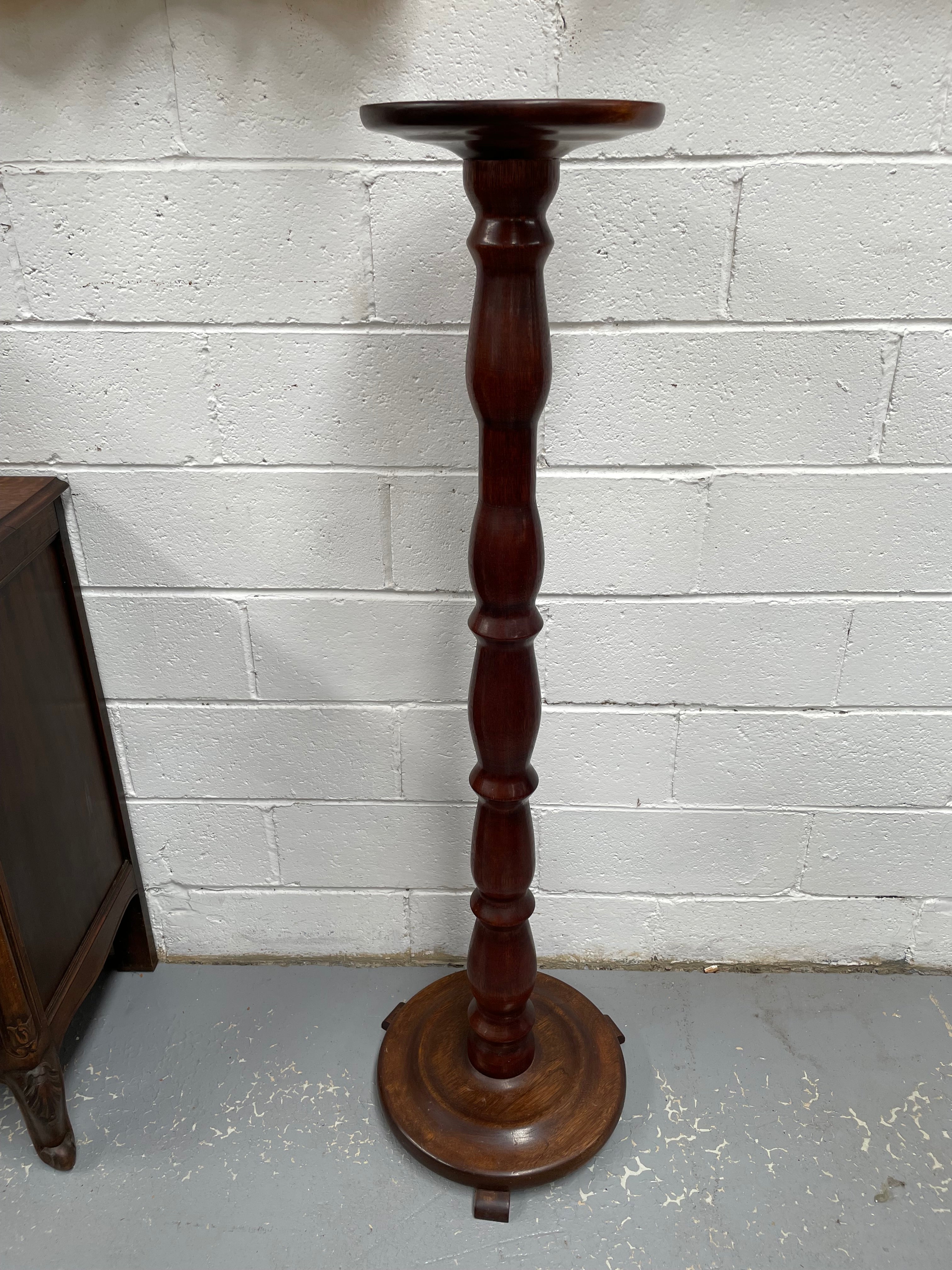 Australian Mahogany Turned Pedestal | Antique & Vintage | Moonee Ponds Antiques | Australia Wide Delivery