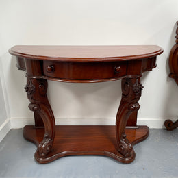 Very Attractive Half Round Mahogany Side Table