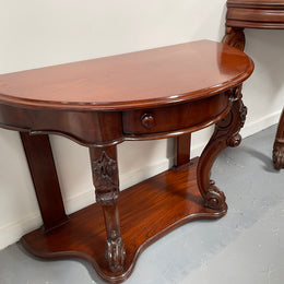 Very Attractive Half Round Mahogany Side Table