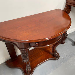 Very Attractive Half Round Mahogany Side Table