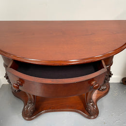 Very Attractive Half Round Mahogany Side Table