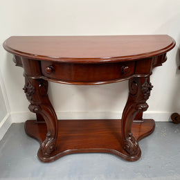 Very Attractive Half Round Mahogany Side Table