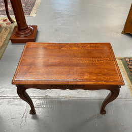 French Oak Occasional Table With Carved Cabriole Legs