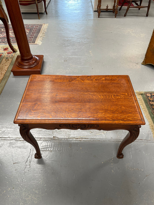 French Oak Occasional Table With Carved Cabriole Legs