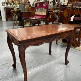 French Oak Occasional Table With Carved Cabriole Legs