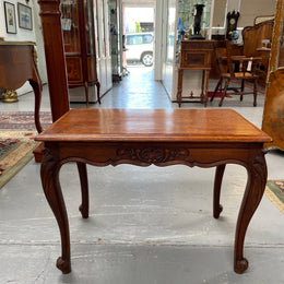 French Oak Occasional Table With Carved Cabriole Legs