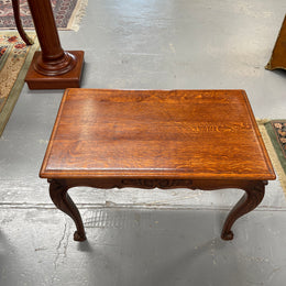 French Oak Occasional Table With Carved Cabriole Legs