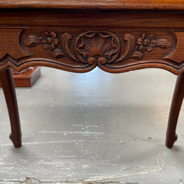 French Oak Occasional Table With Carved Cabriole Legs