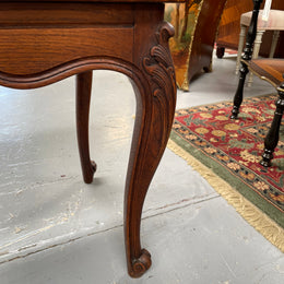 French Oak Occasional Table With Carved Cabriole Legs