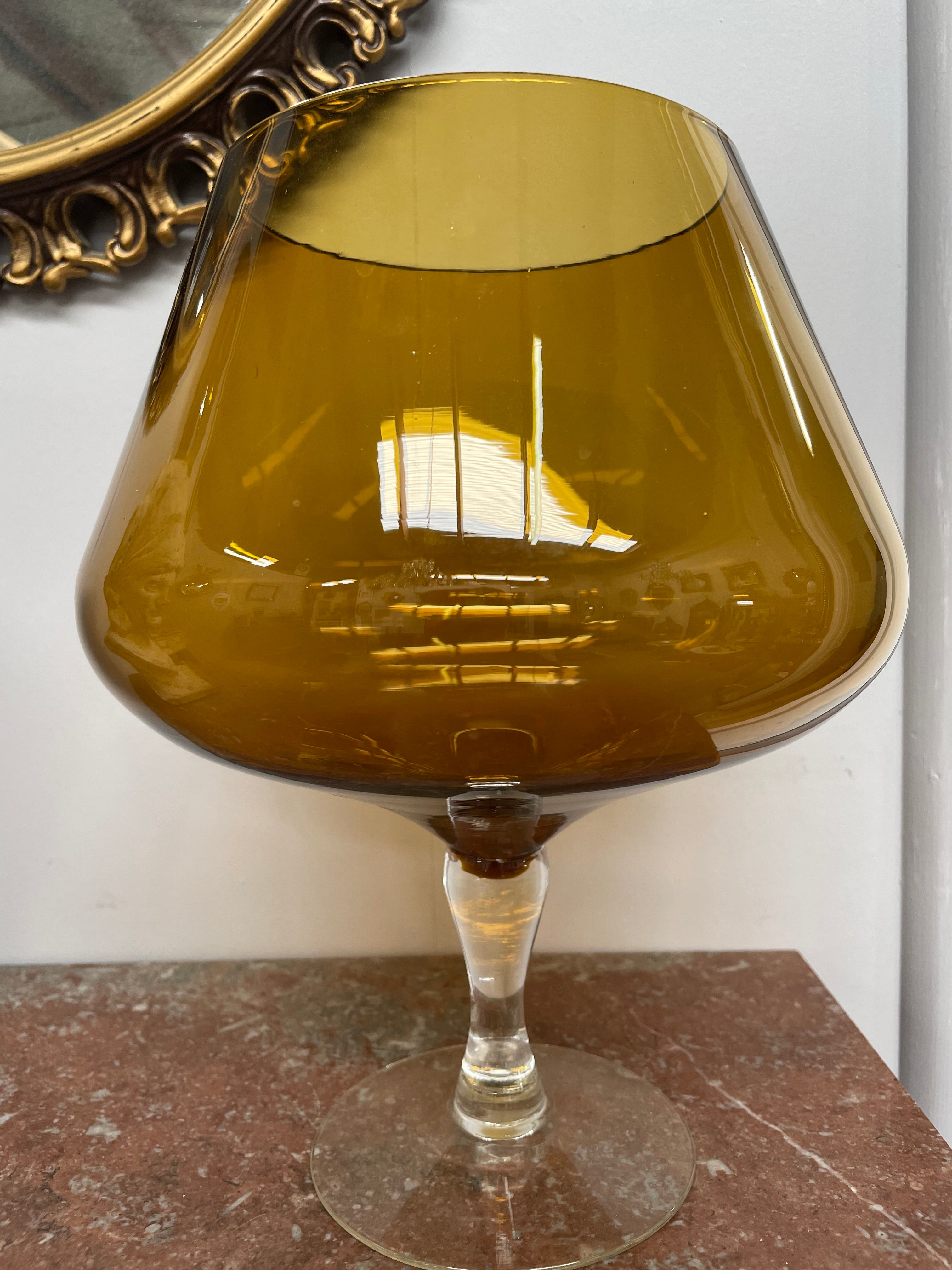 Mid Century Italian Empoli Amber Glass Vass | Antique & Vintage | Moonee Ponds Antiques | Australia Wide Delivery