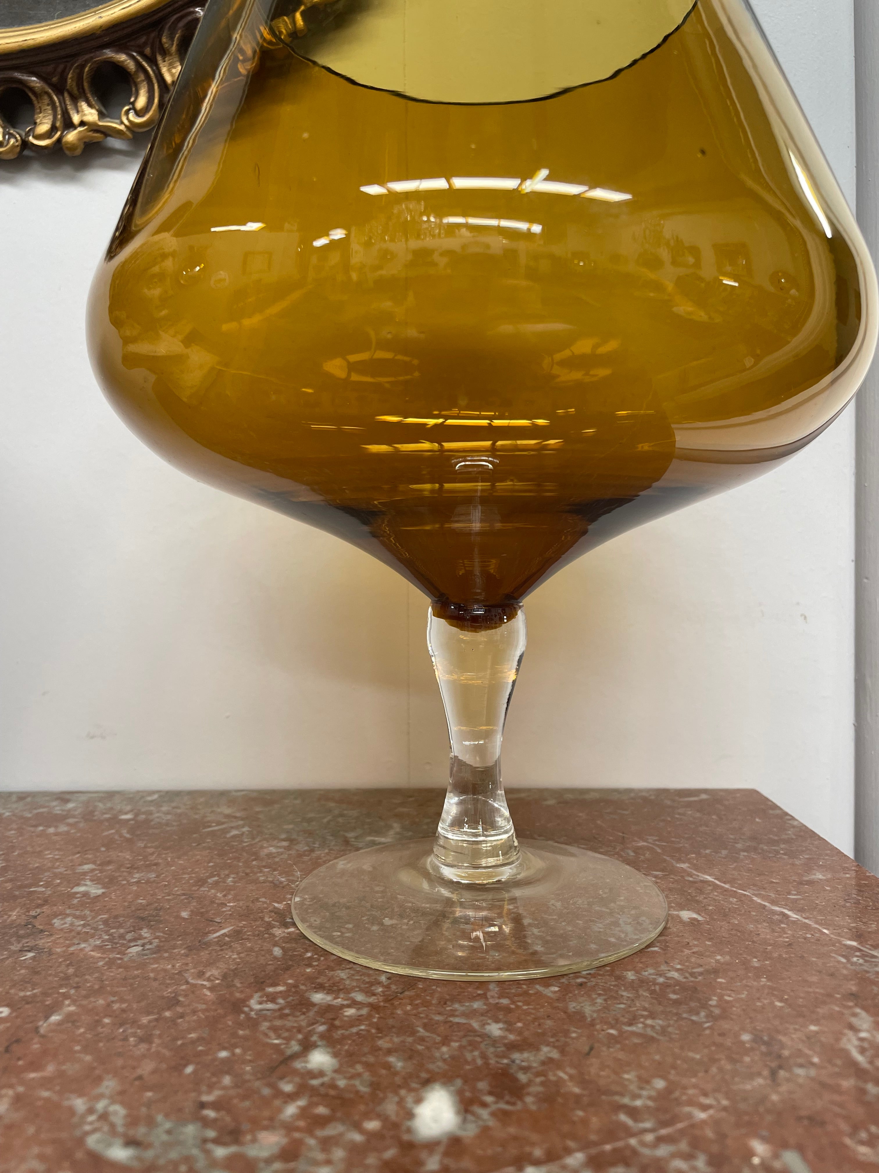 Mid Century Italian Empoli Amber Glass Vass | Antique & Vintage | Moonee Ponds Antiques | Australia Wide Delivery