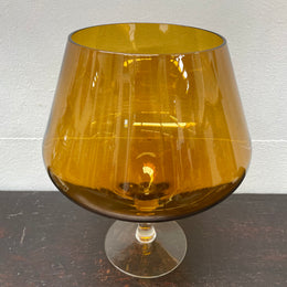 Mid Century Italian Empoli Amber Glass Vass