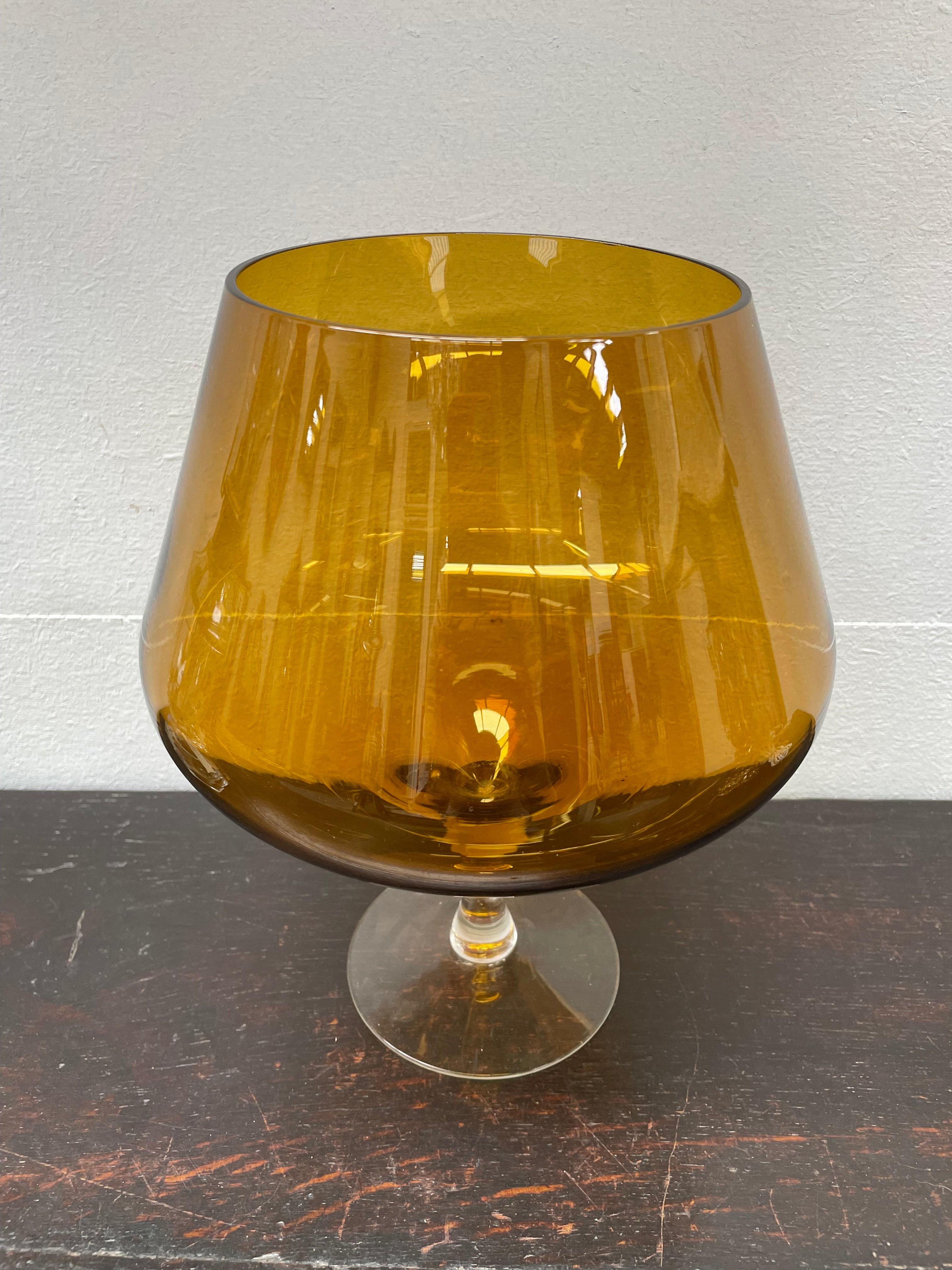 Mid Century Italian Empoli Amber Glass Vass | Antique & Vintage | Moonee Ponds Antiques | Australia Wide Delivery