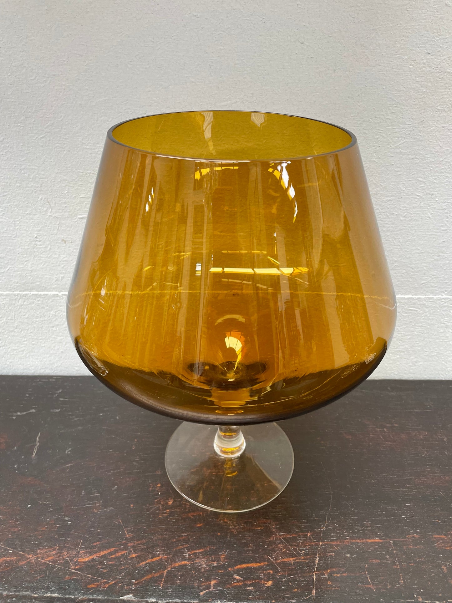 Mid Century Italian Empoli Amber Glass Vass