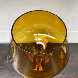 Mid Century Italian Empoli Amber Glass Vass