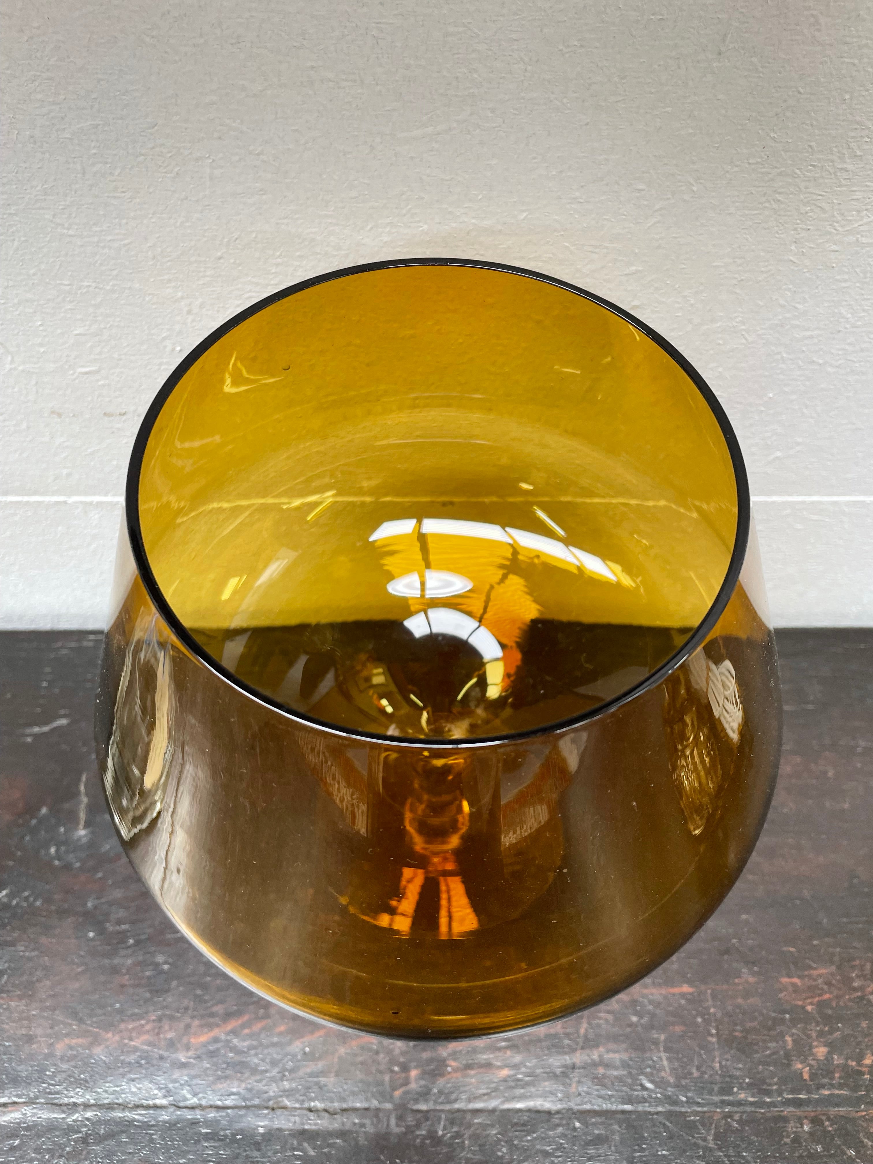 Mid Century Italian Empoli Amber Glass Vass | Antique & Vintage | Moonee Ponds Antiques | Australia Wide Delivery