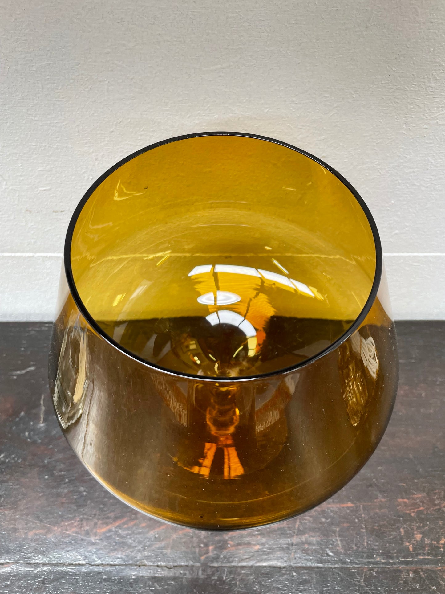 Mid Century Italian Empoli Amber Glass Vass