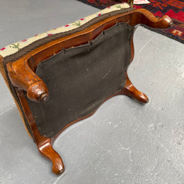 Low Victorian Tapestry Covered Stool