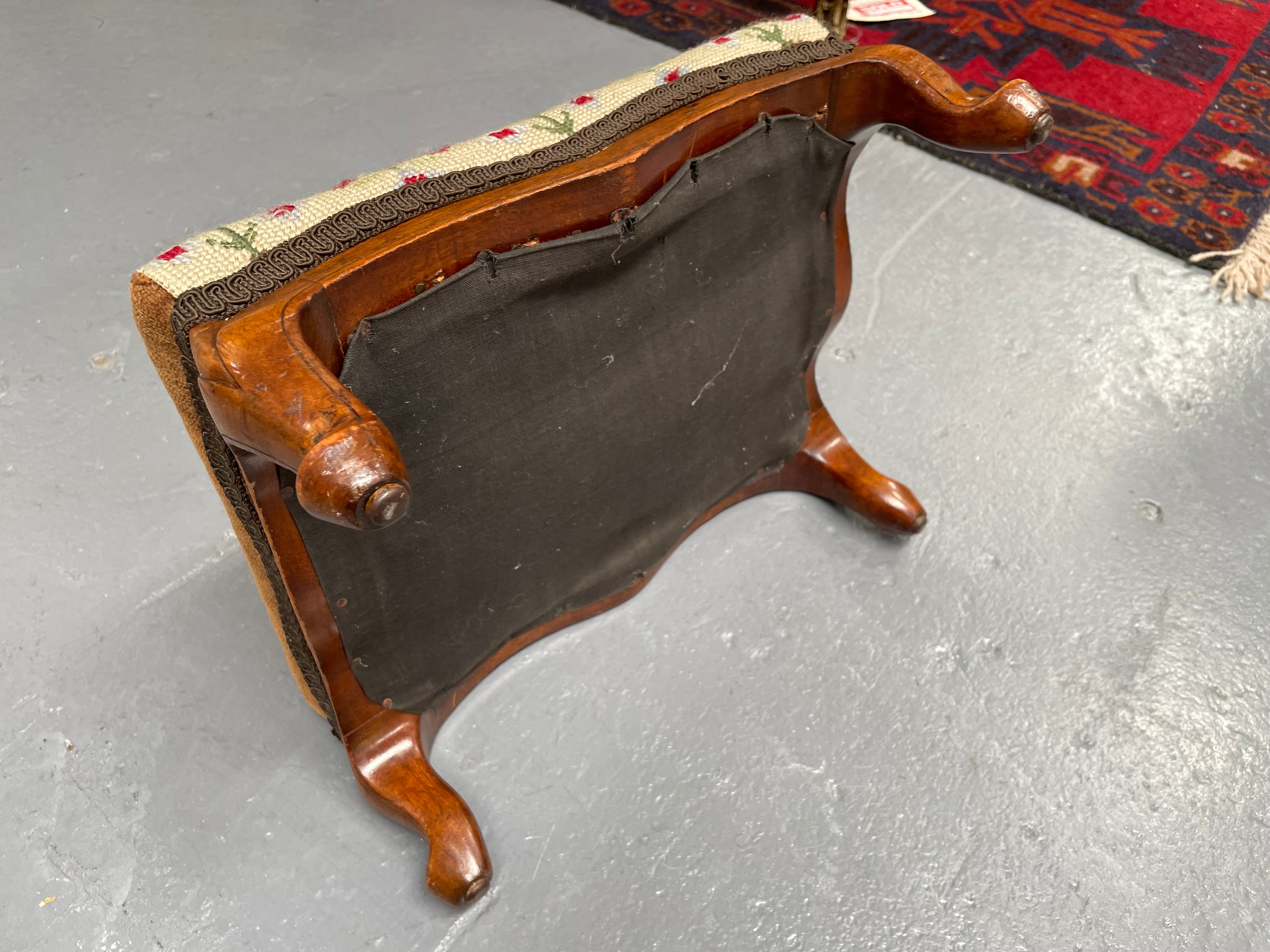 Low Victorian Tapestry Covered Stool | Antique & Vintage | Moonee Ponds Antiques | Australia Wide Delivery