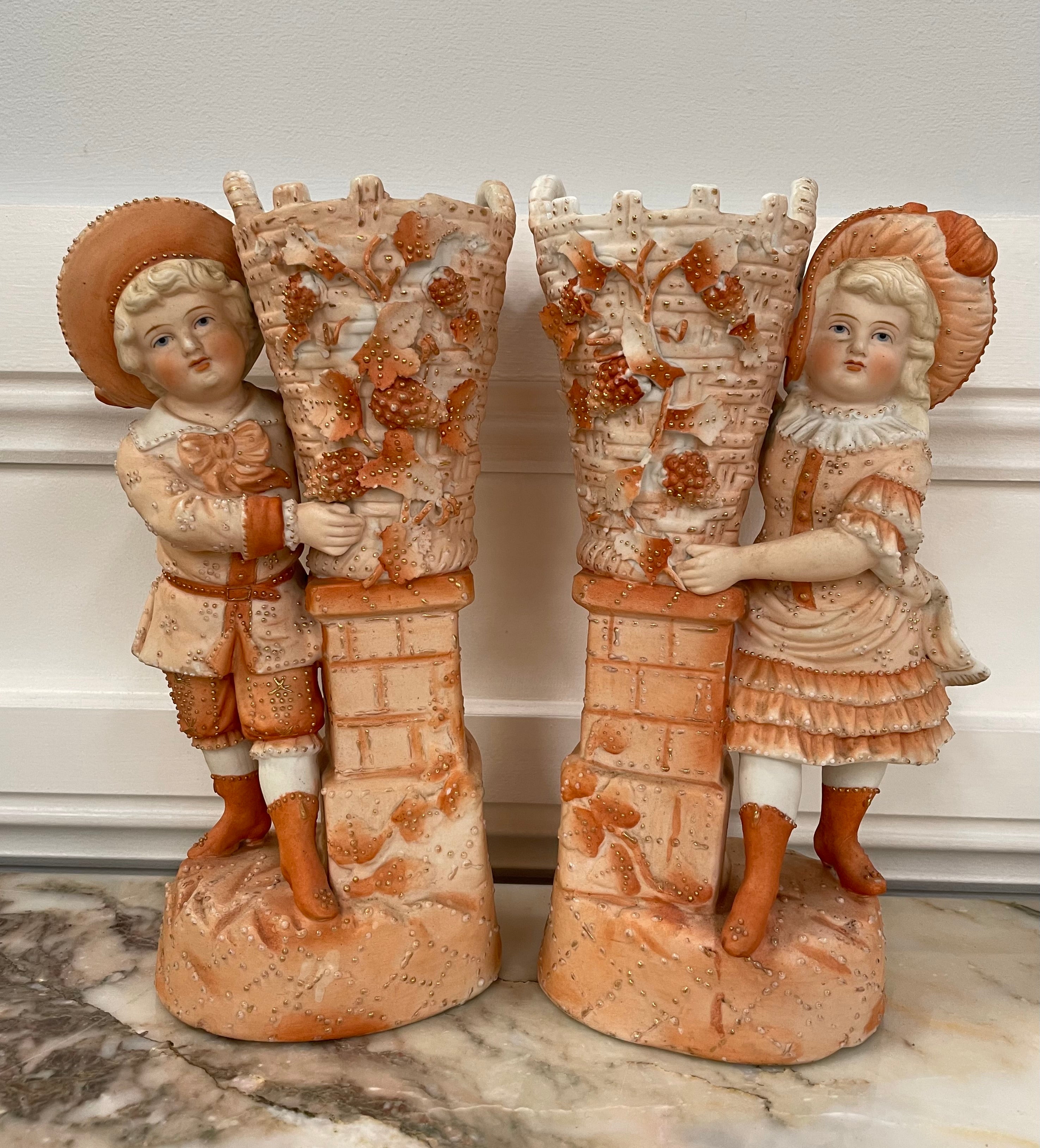 Pair of Late Victorian Bisque Figures | Antique & Vintage | Moonee Ponds Antiques | Australia Wide Delivery
