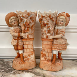 Pair of Late Victorian Bisque Figures