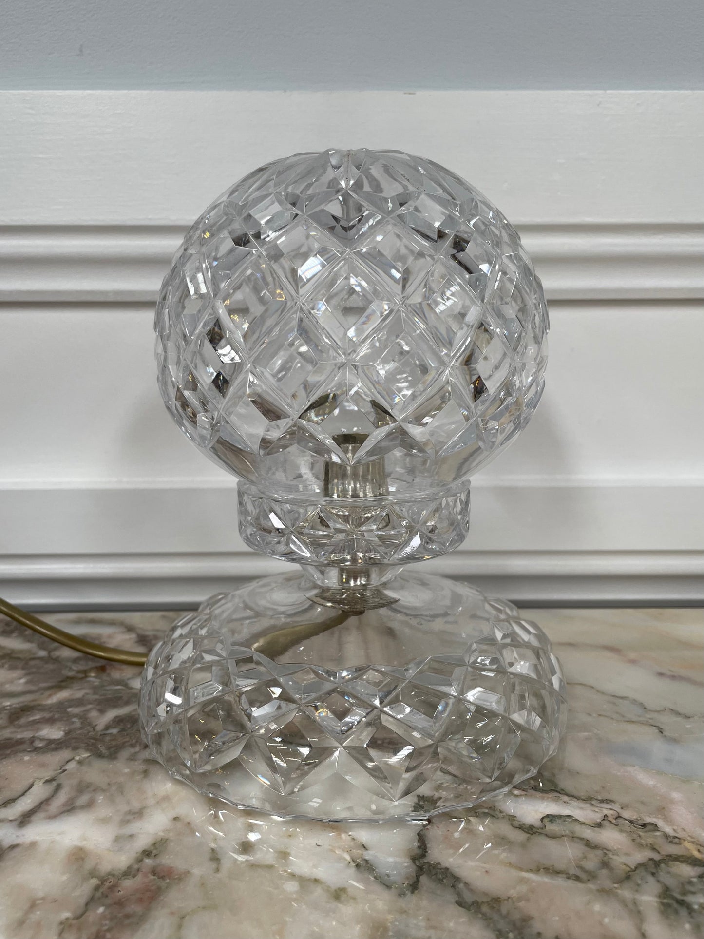 Fabulous Vintage Crystal Round Lamp