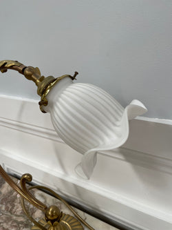 Vintage Brass & Milk Glass Shade Table/Desk Lamp | Antique & Vintage | Moonee Ponds Antiques | Australia Wide Delivery