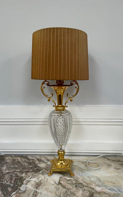 Lovely Vintage French Crystal Gilt Metal Lamp | Antique & Vintage | Moonee Ponds Antiques | Australia Wide Delivery