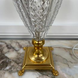 Lovely Vintage French Crystal Gilt Metal Lamp
