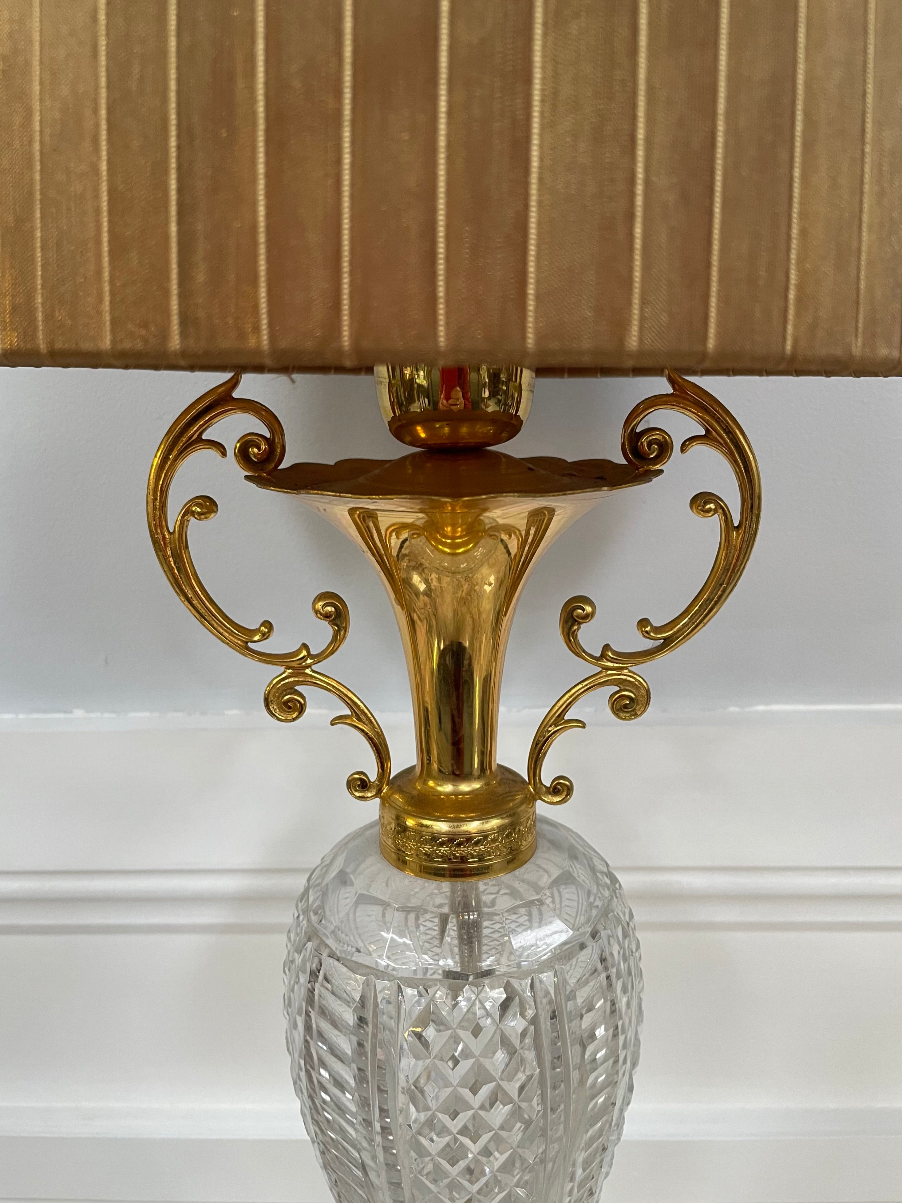 Lovely Vintage French Crystal Gilt Metal Lamp | Antique & Vintage | Moonee Ponds Antiques | Australia Wide Delivery
