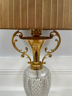 Lovely Vintage French Crystal Gilt Metal Lamp | Antique & Vintage | Moonee Ponds Antiques | Australia Wide Delivery