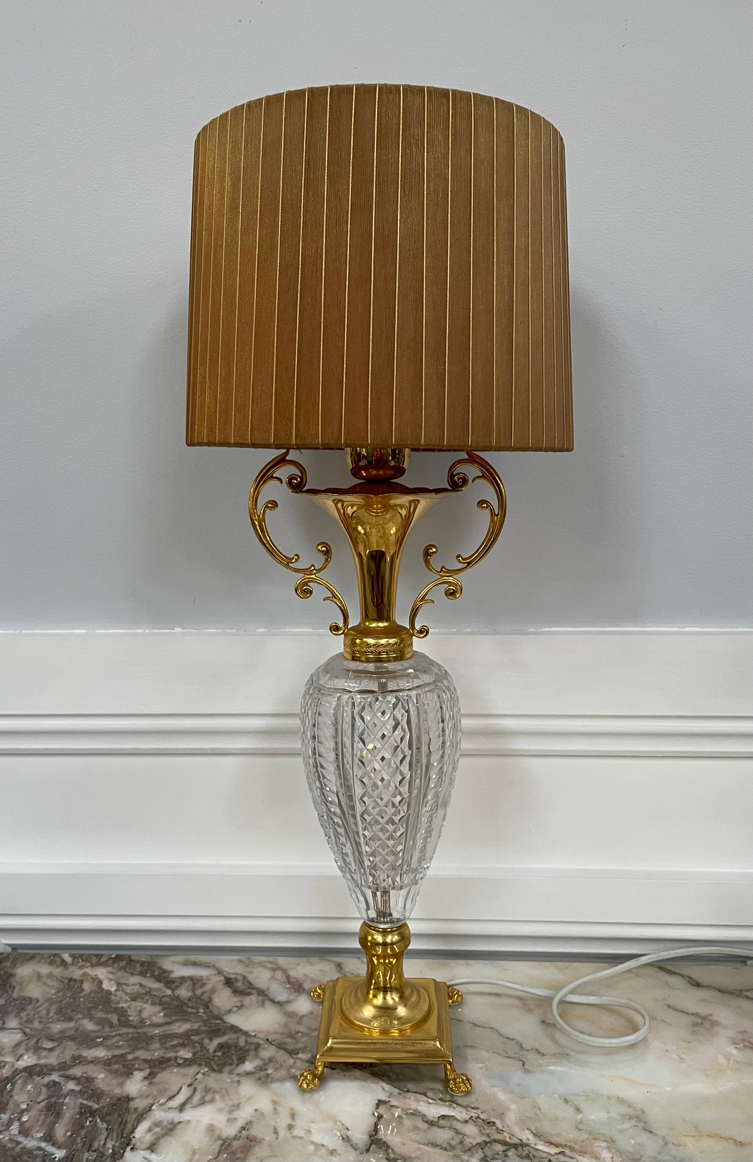 Lovely Vintage French Crystal Gilt Metal Lamp | Antique & Vintage | Moonee Ponds Antiques | Australia Wide Delivery