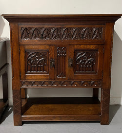 French Oak Gothic Style Buffet | Antique & Vintage | Moonee Ponds Antiques | Australia Wide Delivery