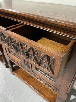 French Oak Gothic Style Buffet | Antique & Vintage | Moonee Ponds Antiques | Australia Wide Delivery