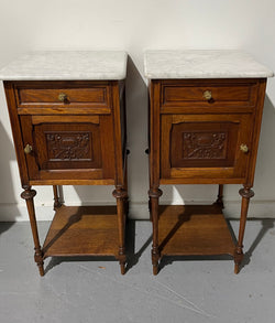Pair Of Louis XVI Style Marble Top Bedside Cabinets | Antique & Vintage | Moonee Ponds Antiques | Australia Wide Delivery