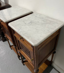 Pair Of Louis XVI Style Marble Top Bedside Cabinets | Antique & Vintage | Moonee Ponds Antiques | Australia Wide Delivery