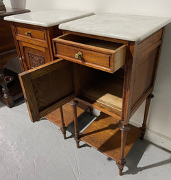 Pair Of Louis XVI Style Marble Top Bedside Cabinets | Antique & Vintage | Moonee Ponds Antiques | Australia Wide Delivery