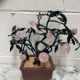 Vintage Glass Cherry Blossom Bonsai Tree in Pot