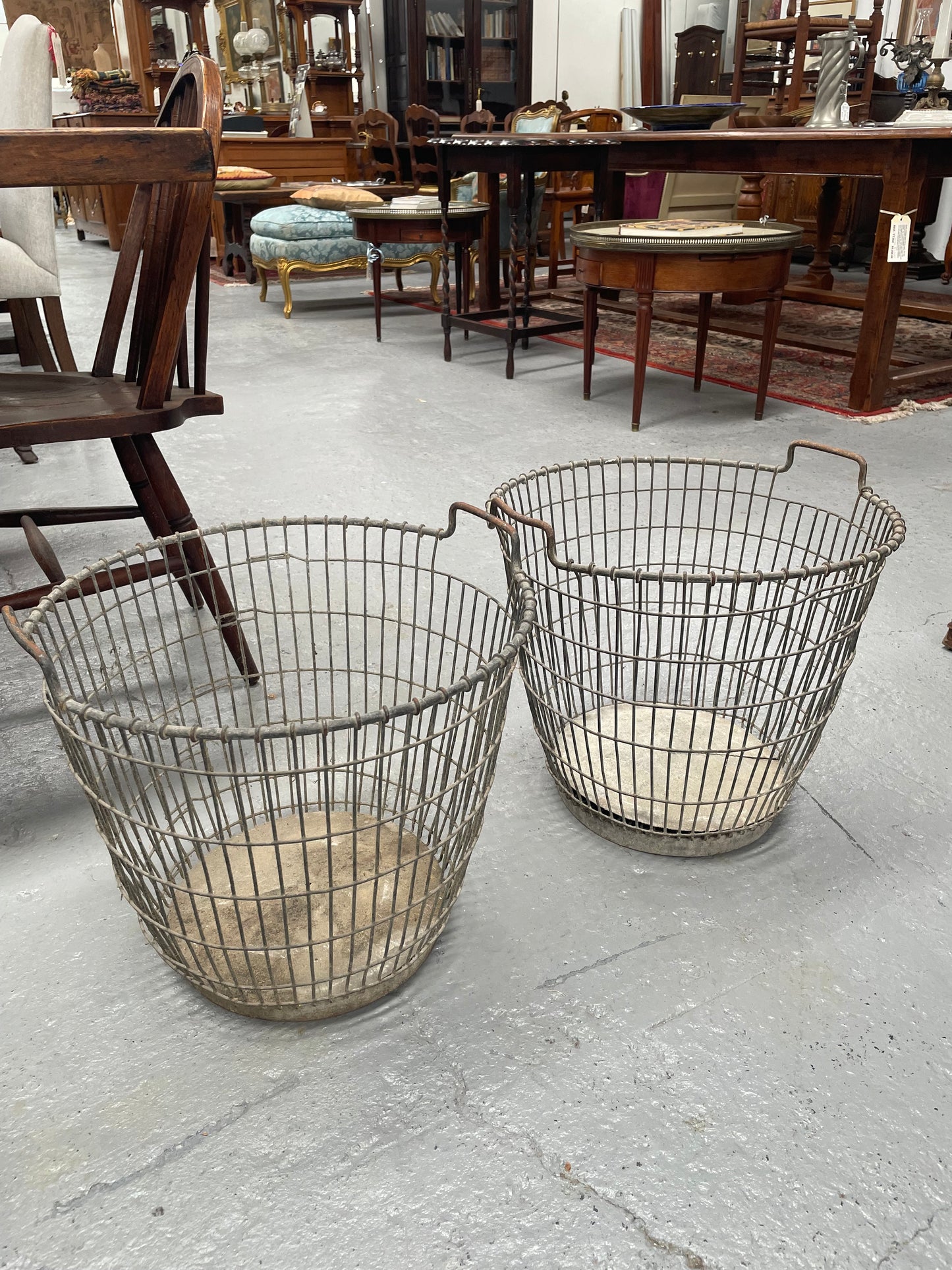 Large French Wire Harvesting Basket