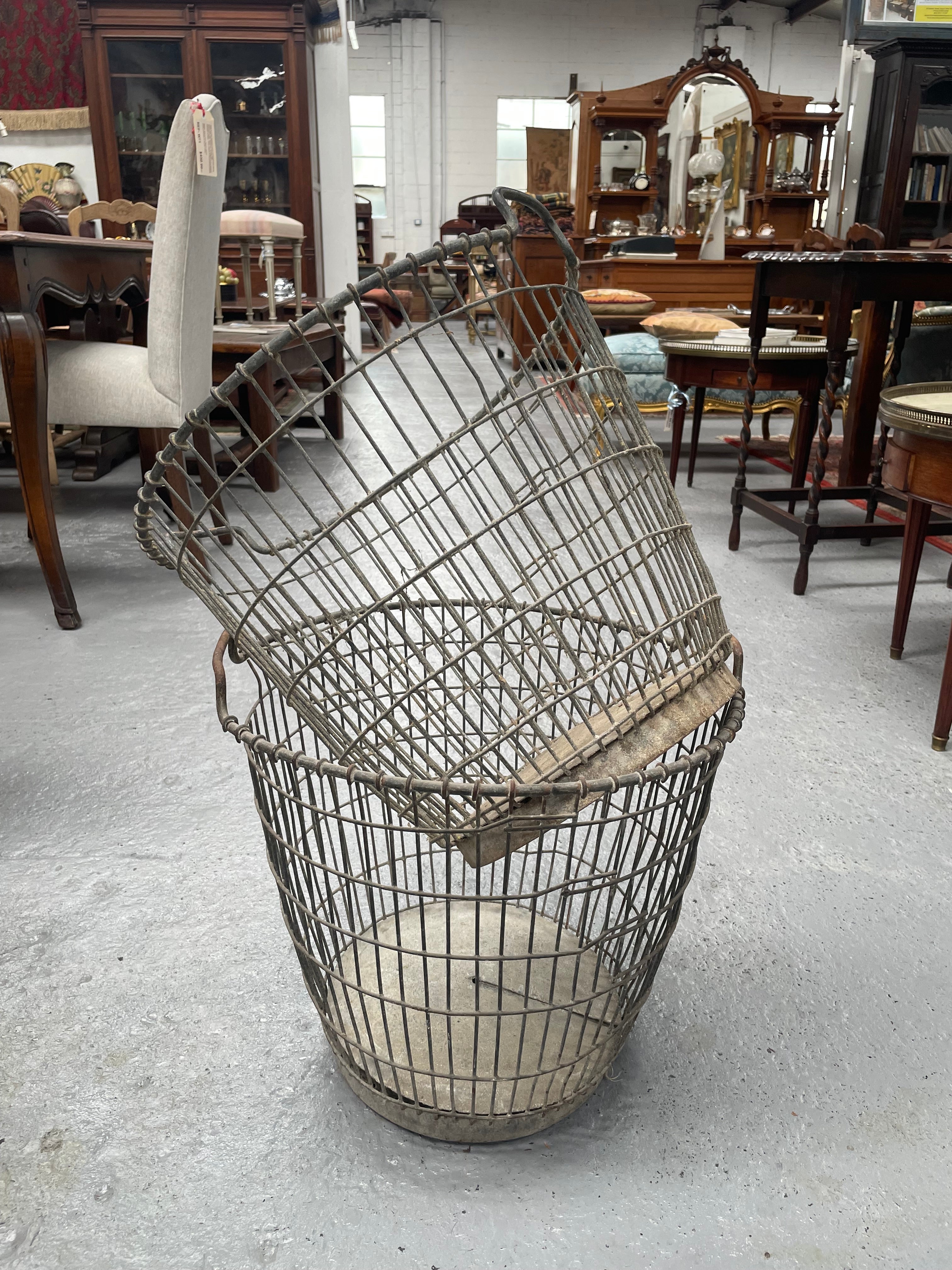 Large French Wire Harvesting Basket | Antique & Vintage | Moonee Ponds Antiques | Australia Wide Delivery