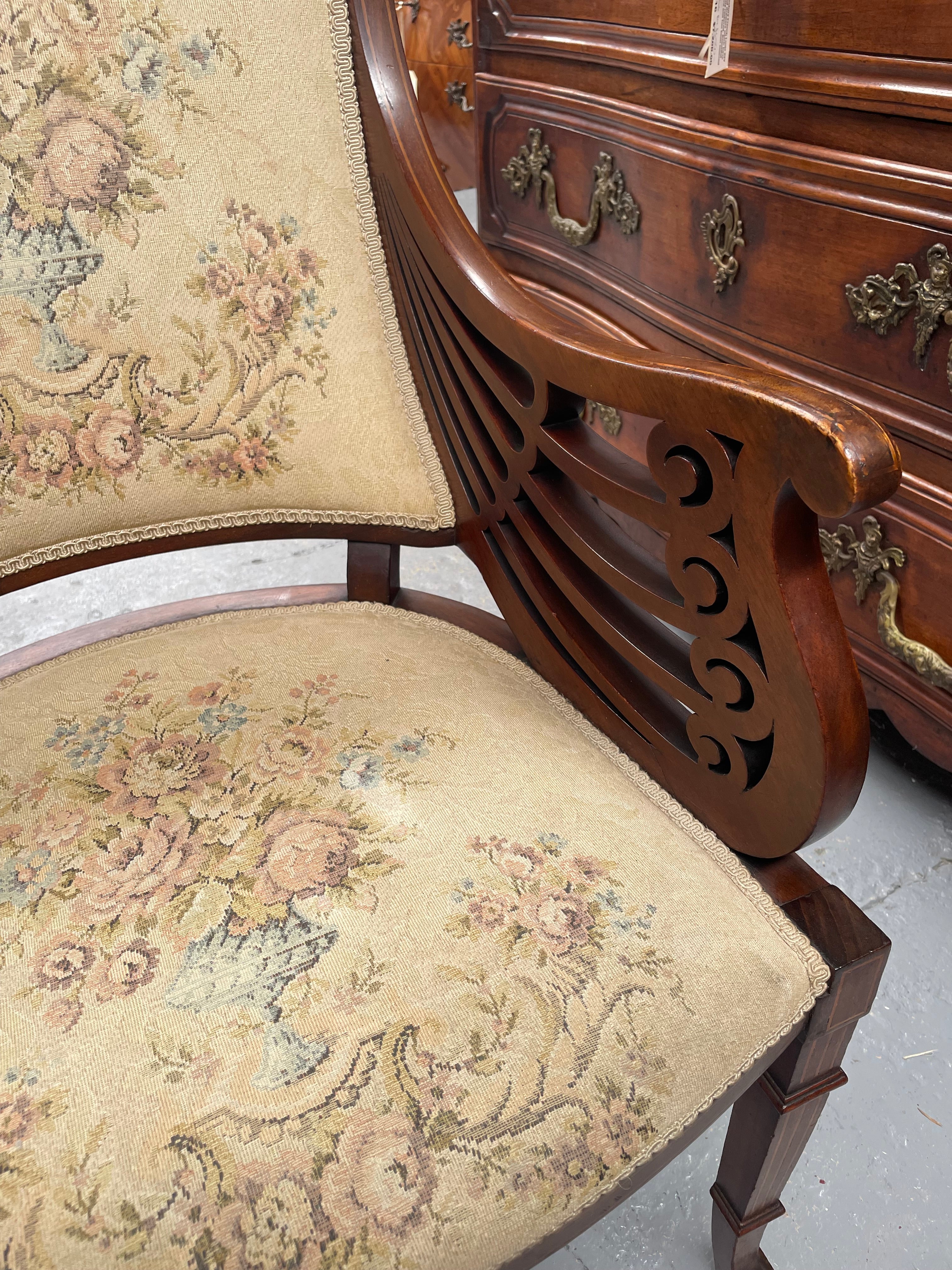 Beautiful Mahogany Inlaid Georgian Style Armchair | Antique & Vintage | Moonee Ponds Antiques | Australia Wide Delivery