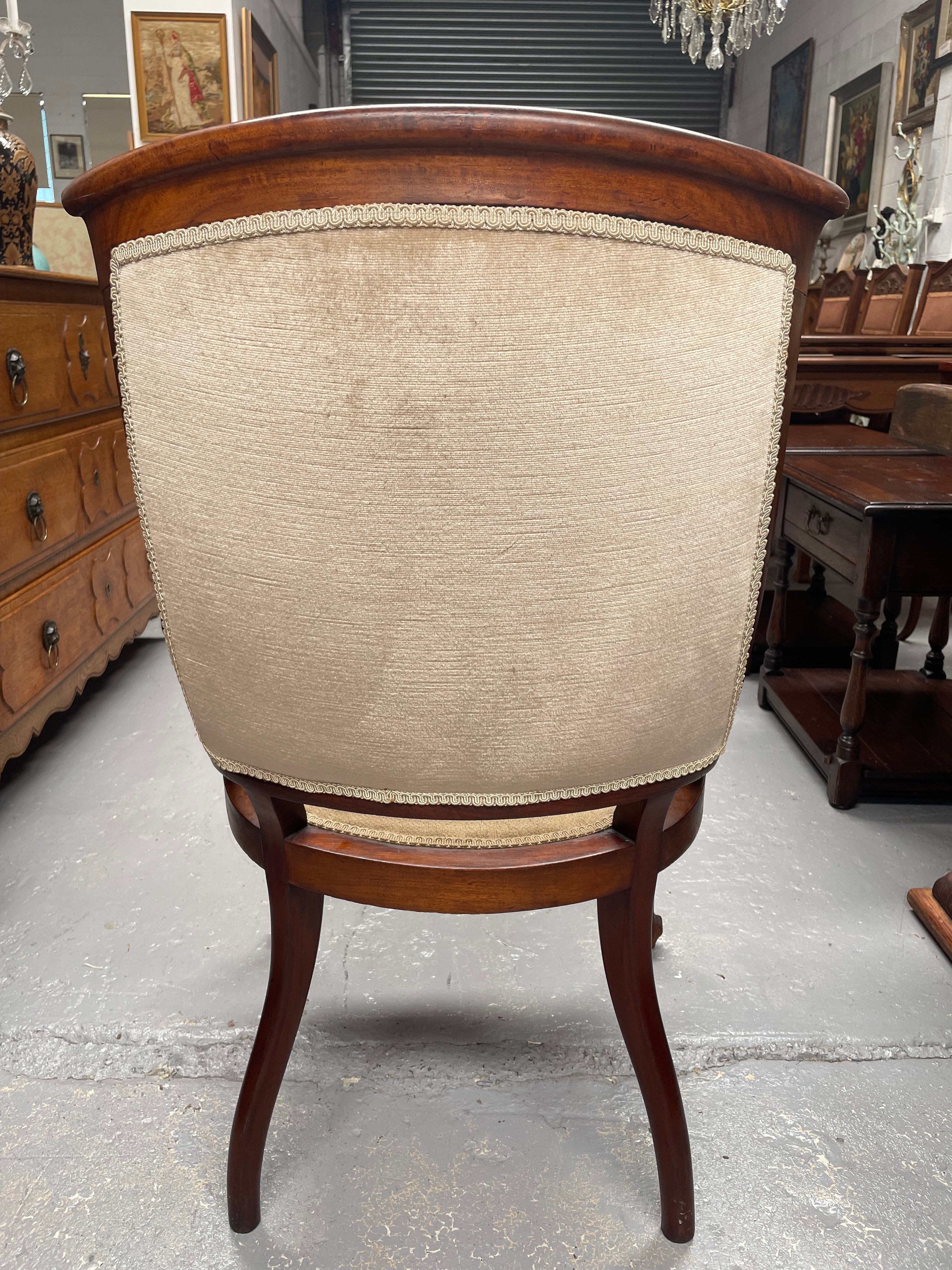 Beautiful Mahogany Inlaid Georgian Style Armchair