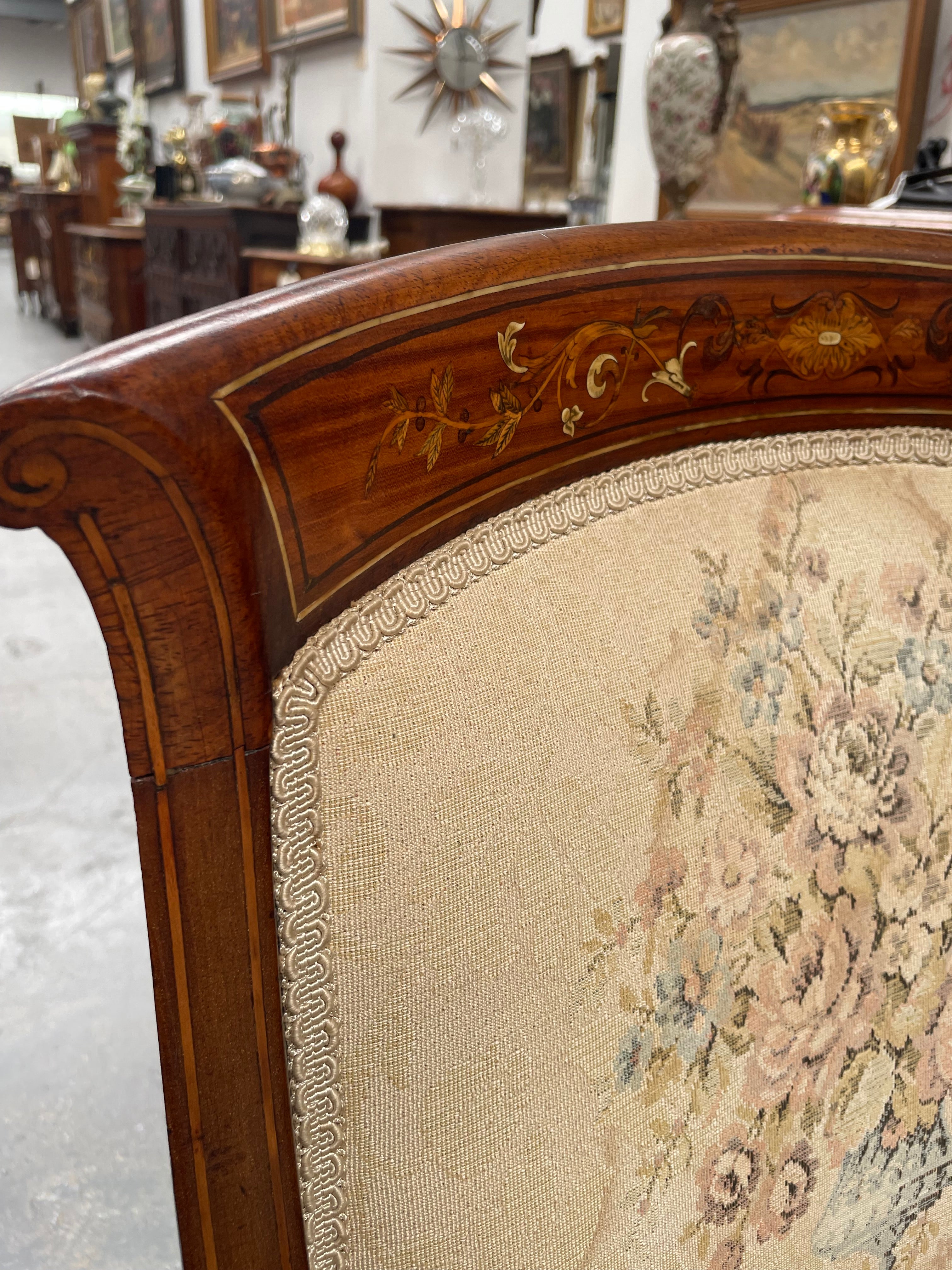 Beautiful Mahogany Inlaid Georgian Style Armchair | Antique & Vintage | Moonee Ponds Antiques | Australia Wide Delivery