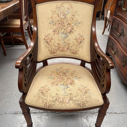 Beautiful Mahogany Inlaid Georgian Style Armchair