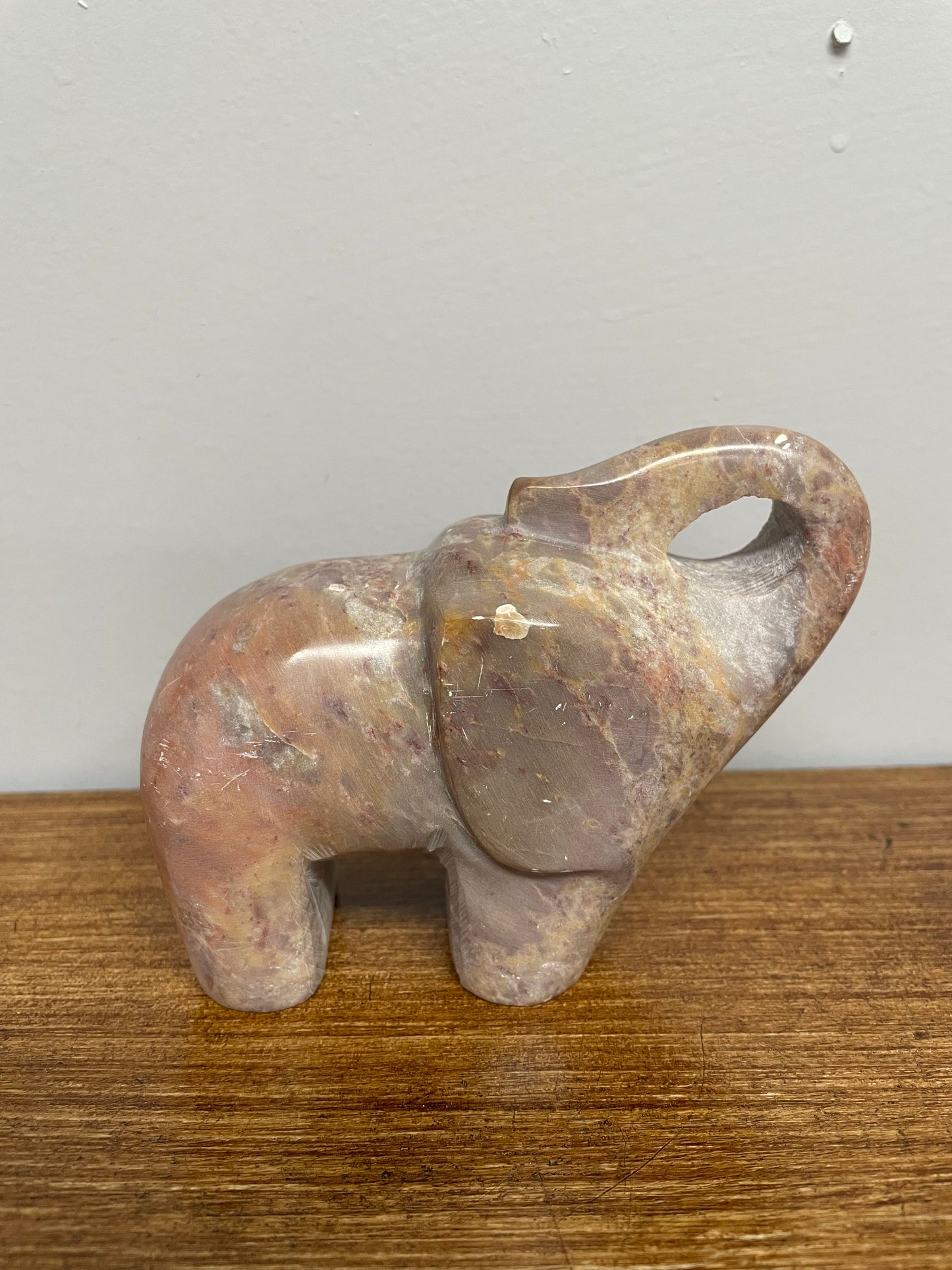 Vintage Carved Stone Zimbabwe Elephant